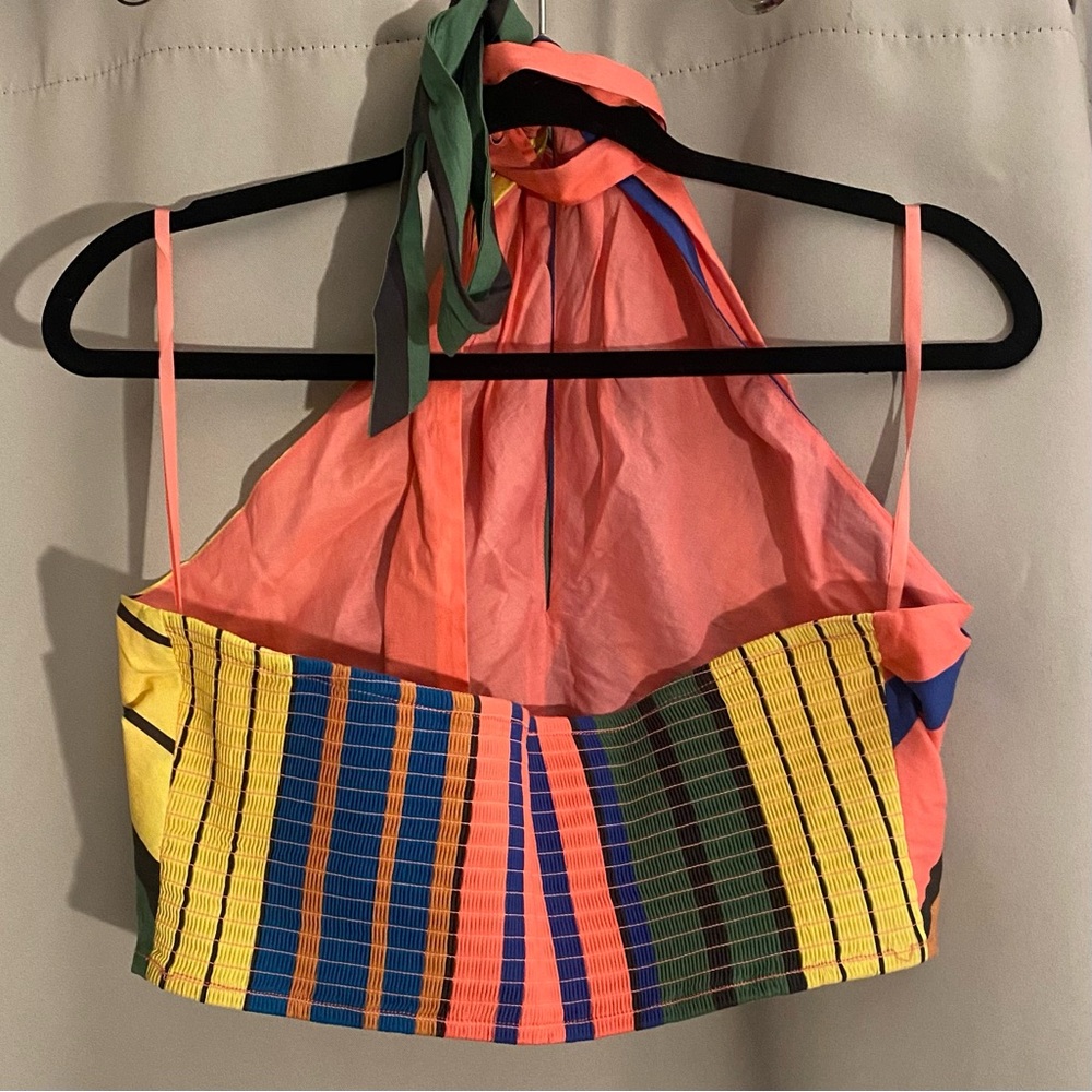 STAUD Kai Cropped Poplin Crossover Halter Top - Picture 5 of 5